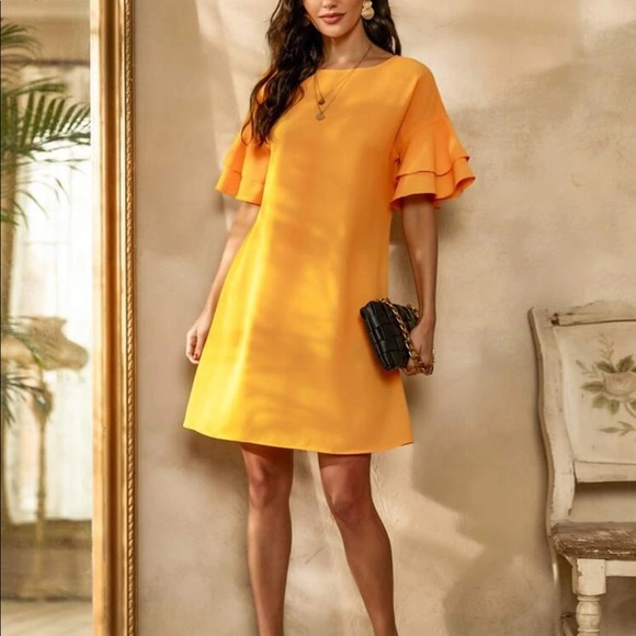 Boho layered butterfly sleeve tunic dress - Picture 5 of 7